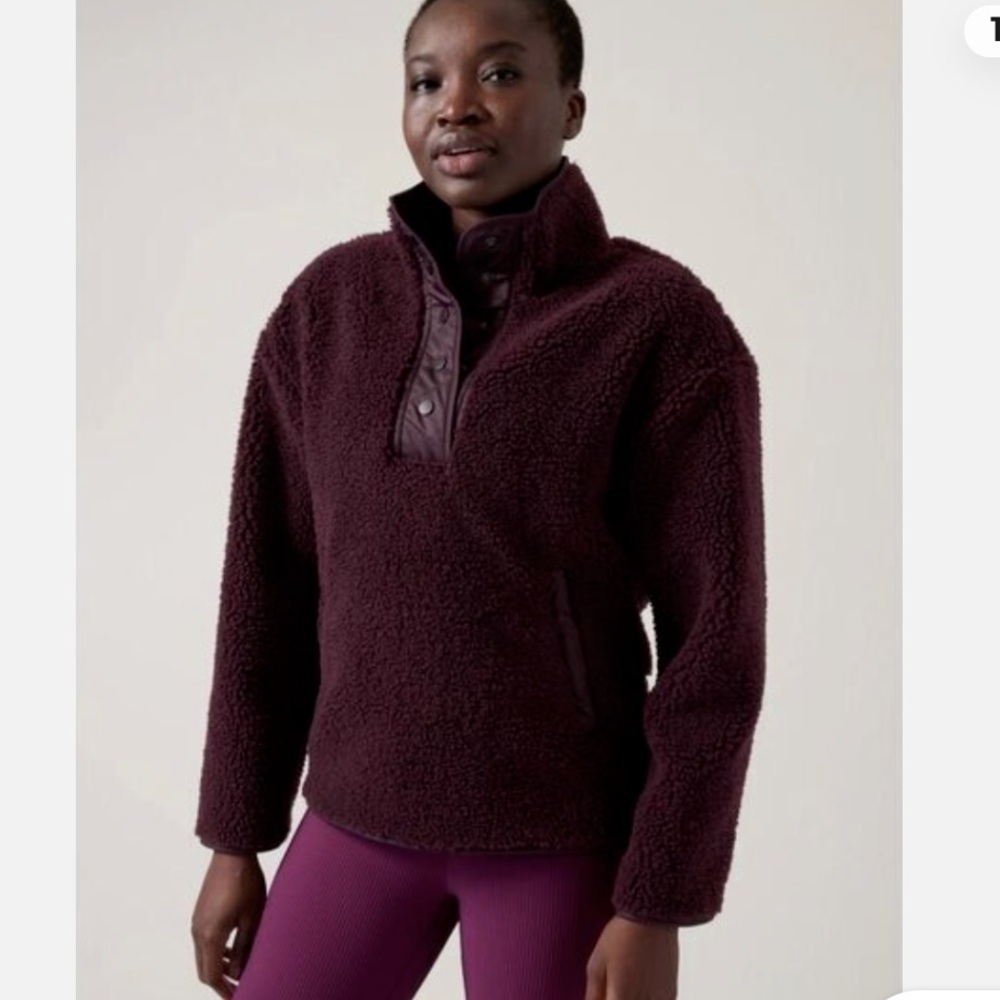Athleta Burgundy Fleece Sweatshirt